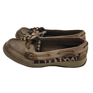 Sperry Women's Size 7 Tan Gold Animal Print Boat Shoes